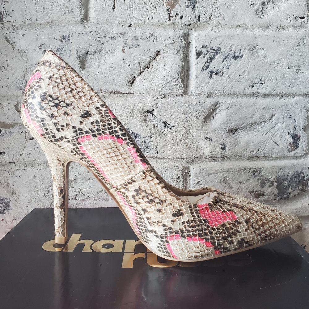 Charlotte Russe faux snake skin pumps - Size 8